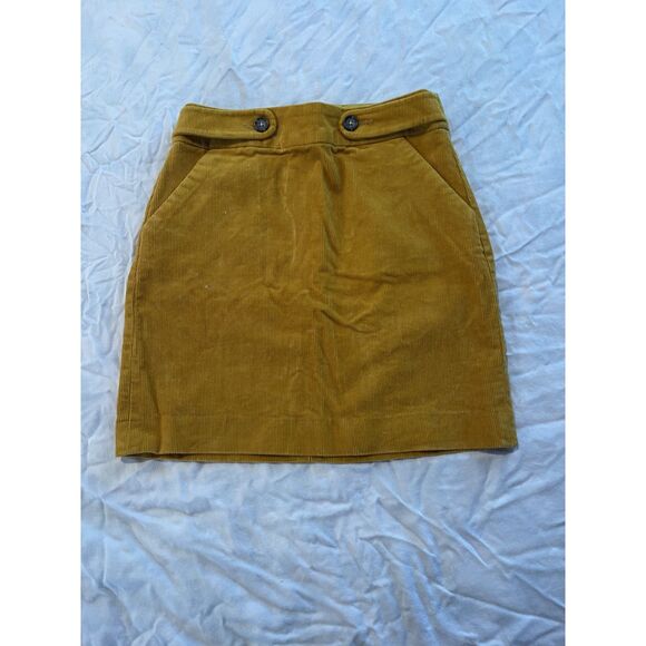 Marigold Yellow Corduroy Skirt Size 00 - Picture 2 of 3